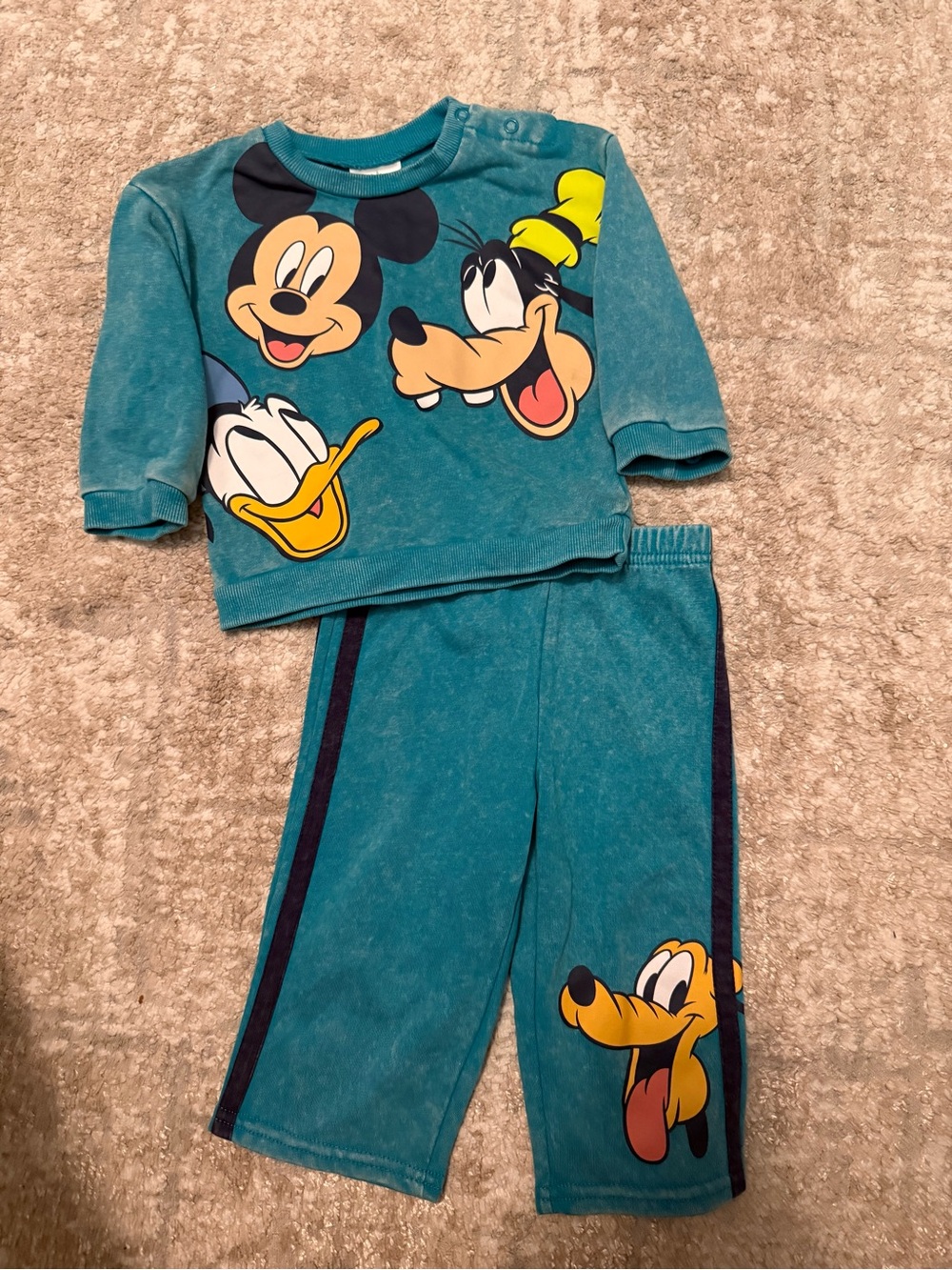 Disney Teal Mickey & Friends Two-Piece  Set size 12M